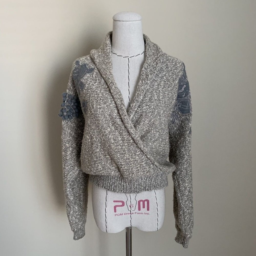 Vintage 80s Together! Textured Knit Poms Sweater New Wave Carrie Bradshaw S/M